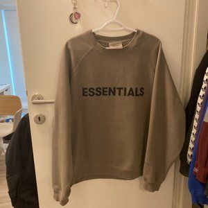 >>> Essentials Taupe Cotton Sweatshrit